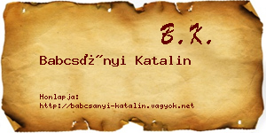Babcsányi Katalin névjegykártya